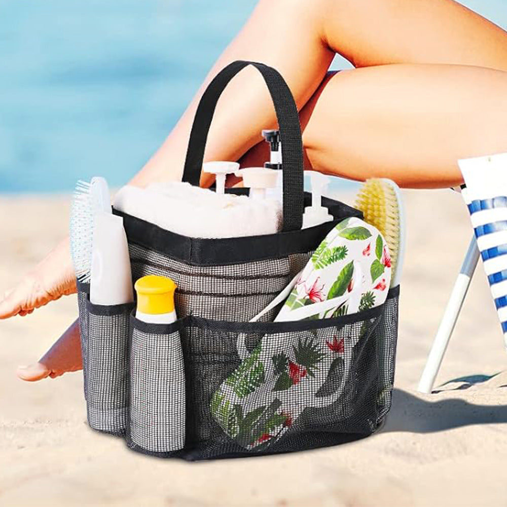 Mesh Shower Caddy Bag Hanging Toiletry Organizer For Travel And Gym