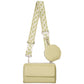 PU Leather Wide Strap Crossbody Bag with Coin Pouch for Women