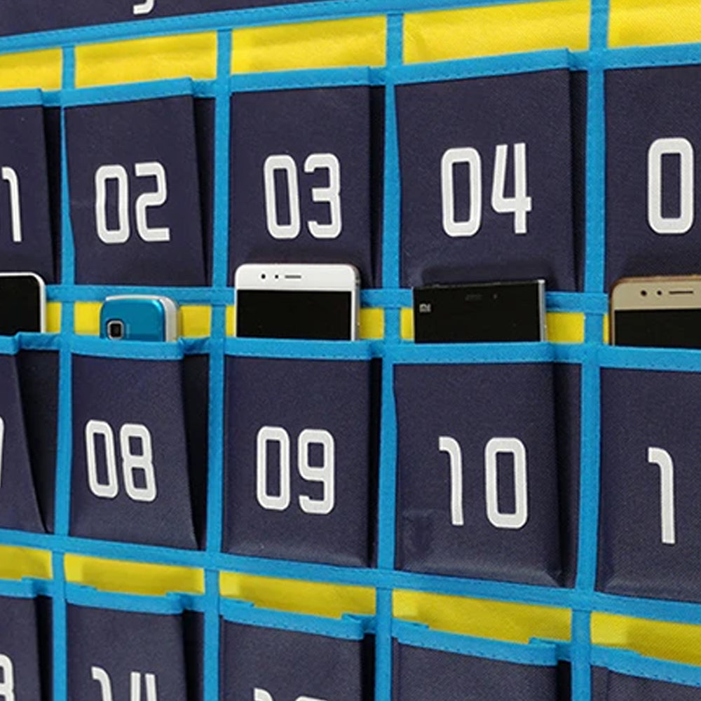 Numbered Classroom Sundries Closet Pocket Chart for Cell Phones Holder