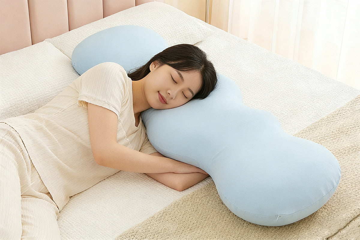 Ergonomic Wave Long Body Pillow for Side Sleepers Leg Support Sleeping Pillow