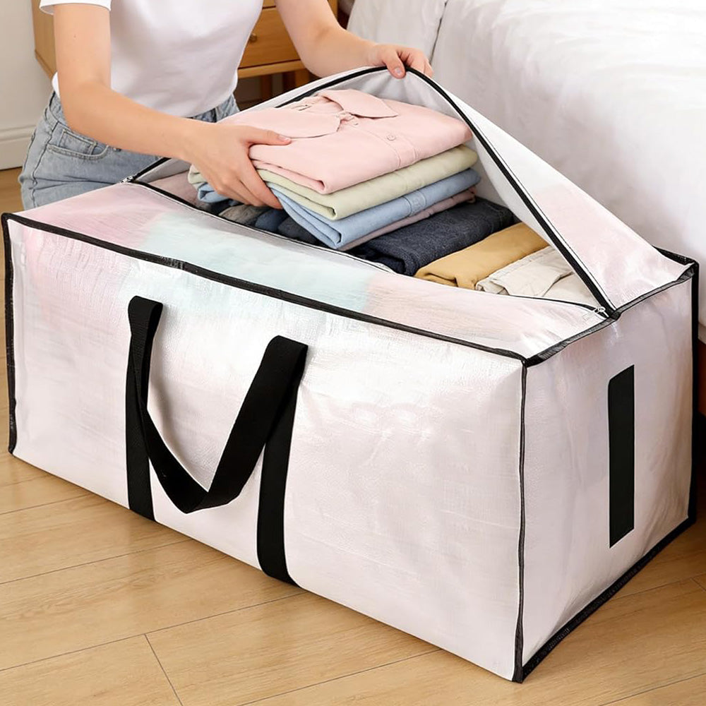 2X83L Moving Bag with Dual Zippers Handles Large Storage Bag for Home School