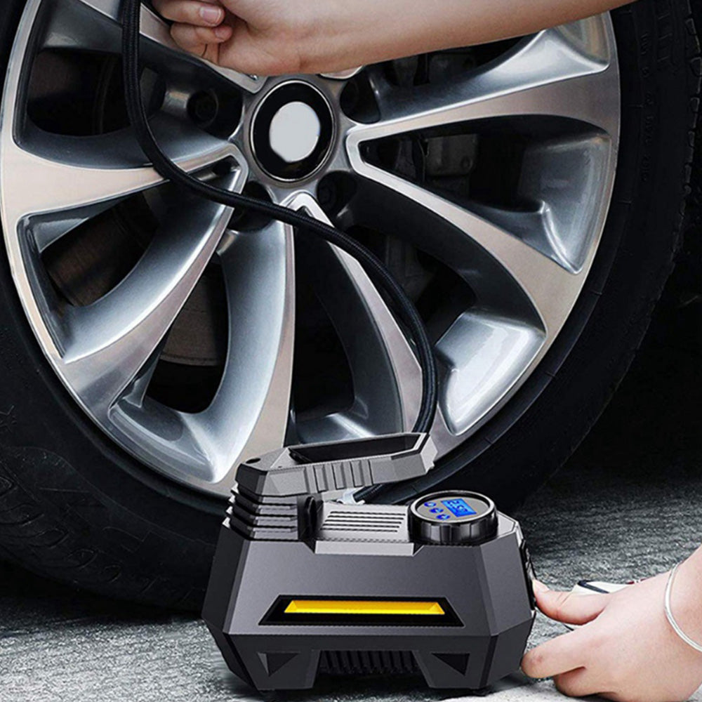 Air Compressor Tire Inflator 12V DC Digital Tire Pump Auto Pump with Digital Pressure Gauge Flashlight