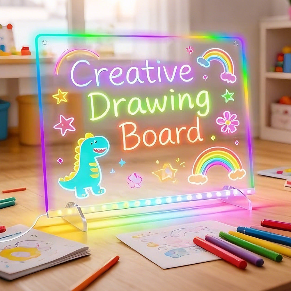 LED Light Up Drawing Board for Little Ones 6 Modes 8 Colors Birthday Gift
