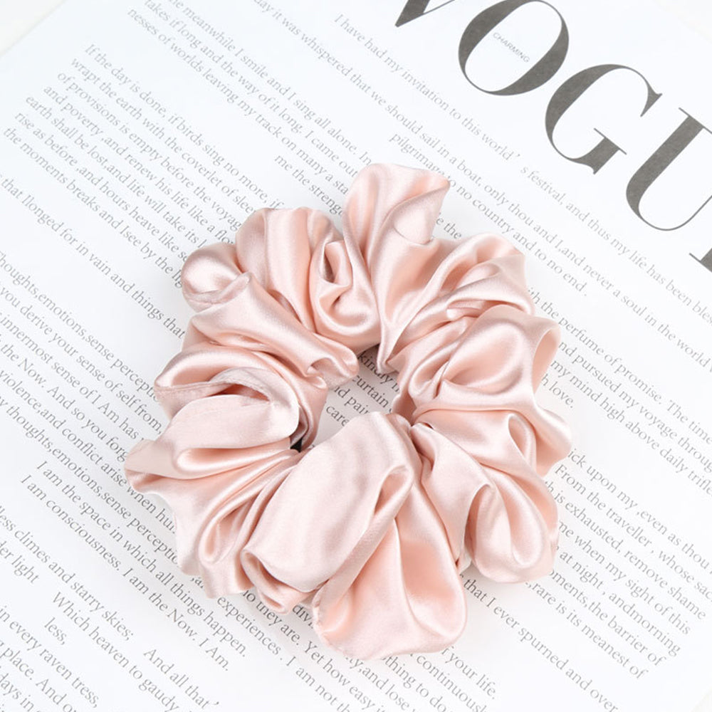 6Pcs Satin Scrunchies for Women Large Hair Scrunchy Thick Elastic Hair Ties Hair Bands Ponytail Holders