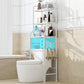 3 Tier Shelf Over Toilet Storage Rack With Paper Holder And Hooks