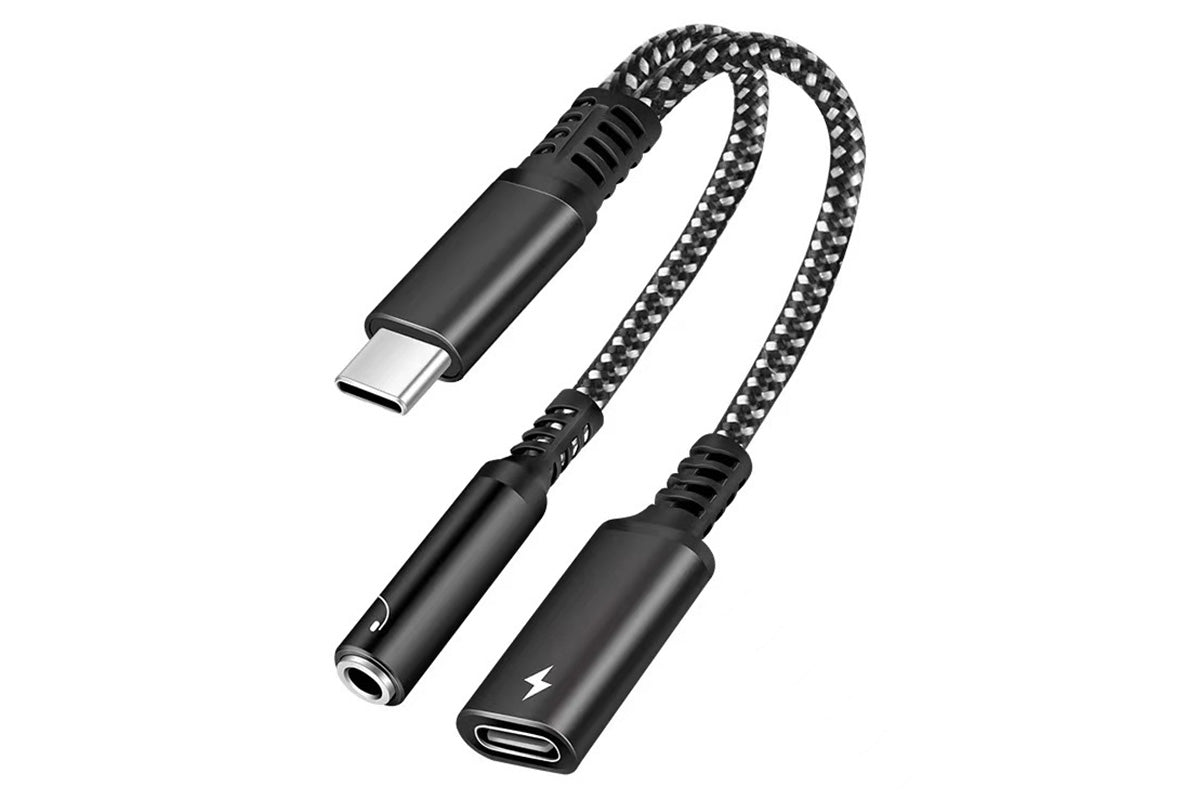 2-in-1 Type-C Audio and Charging Adapter for USB-C Devices with 30W Fast Charge