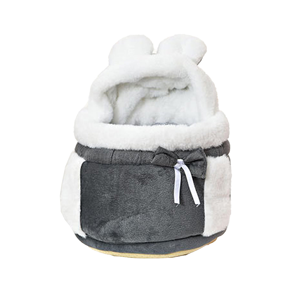 Plush Backpack Portable Pet Hanging Chest Bag with Hand Warmer Pocket