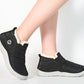Women Water Resistant Warm Slip-On Shoes with Non-Slip Sole-Black