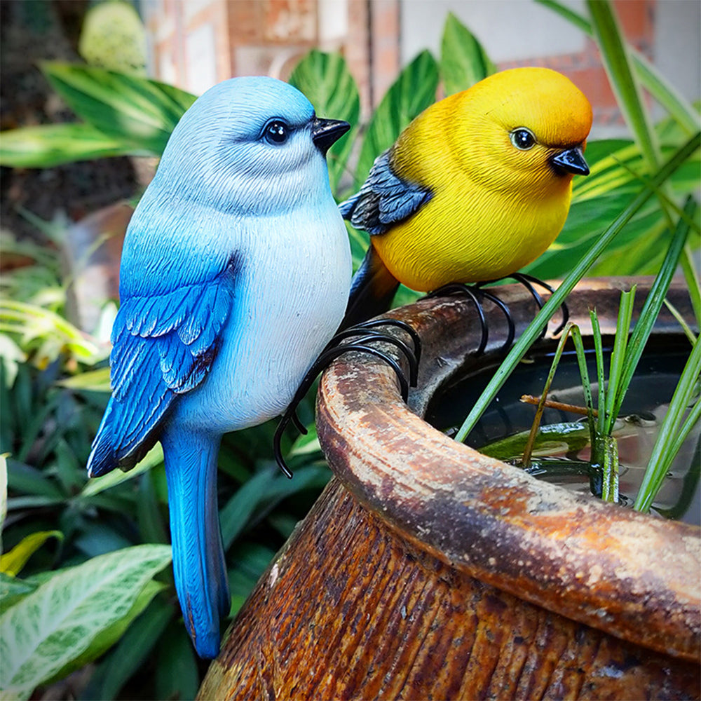 Realistic Bird Statue for Garden Flower Pot Decor