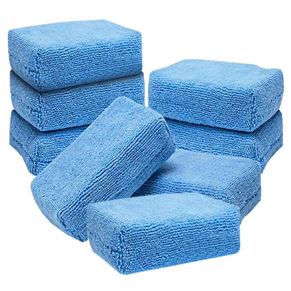 8Pcs Microfiber Applicator Pads Car Wash Sponge for Effortless Wax Sealant