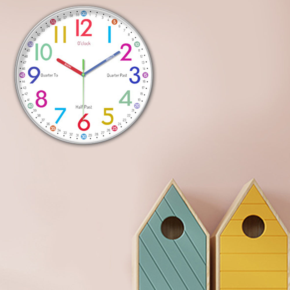 30.5CM Learning Clock for Kids Multicoloured Telling Time Teaching Clock