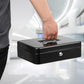Locking Cash Box with Lock Money Box with Cash Tray