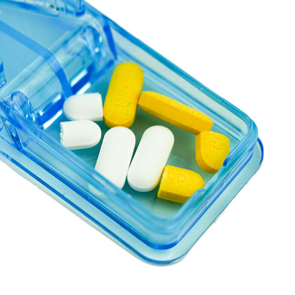 3Pcs Portable Pill Cutter Tablet Vitamin Splitter Divider Grinder Travel Medicine Storage Box