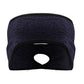 Two Fleece Ear Warmer Headbands with Ponytail Hole-Style 1