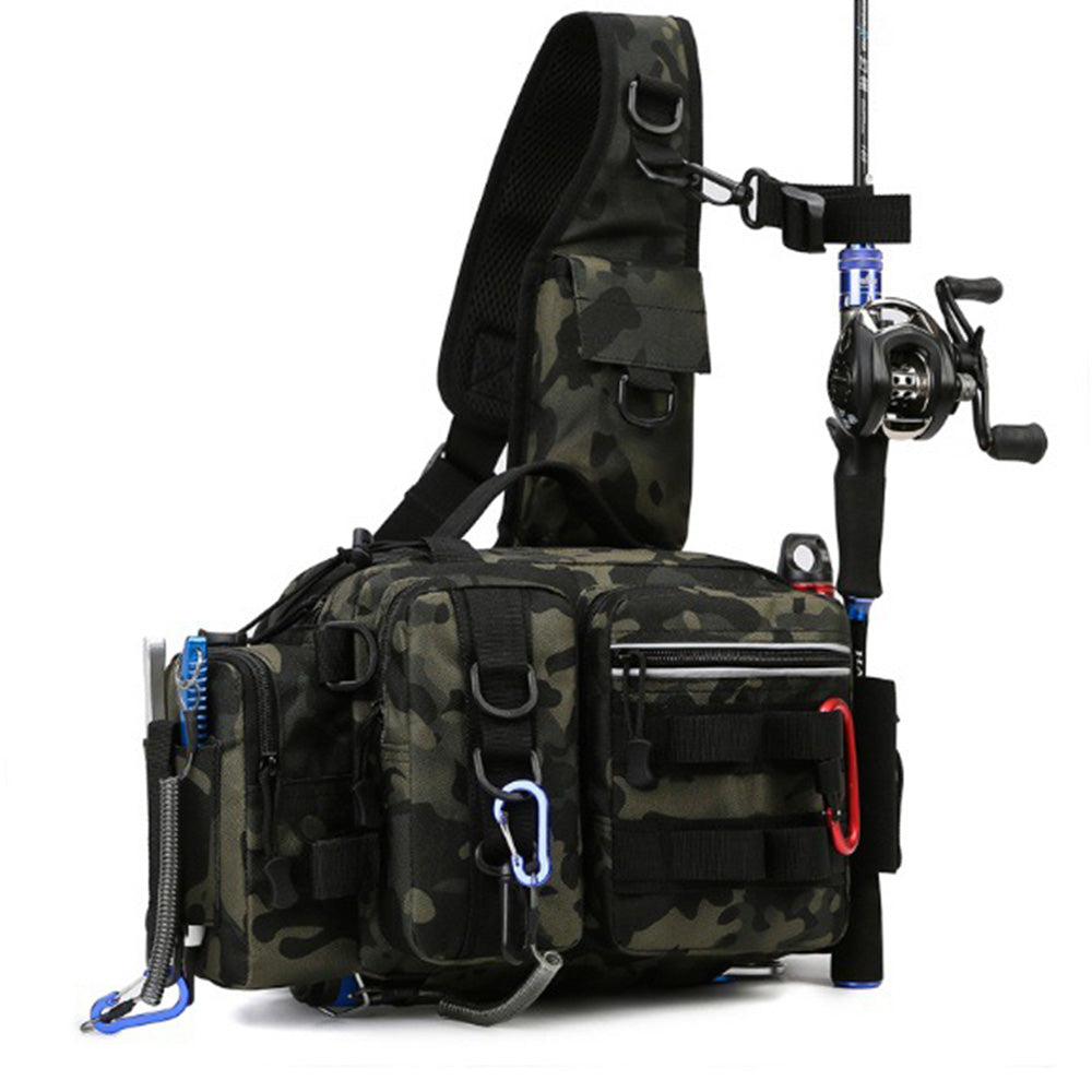 Fishing Tackle Bag Single Shoulder Crossbody Tactical Waist Pack Fish Lures Bag