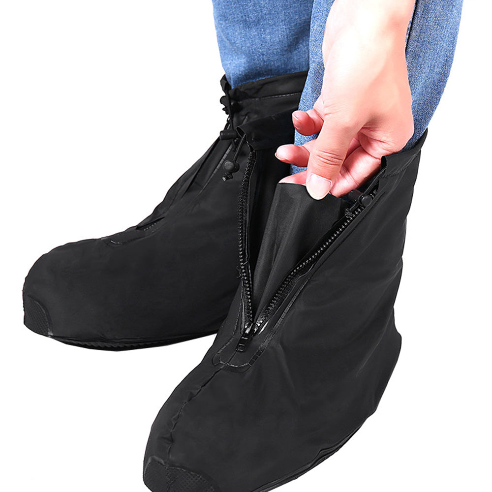 Reusable Non-Slip Water-Resistant Rain Boot Covers with Zipper for Riding Walking