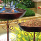 Vintage Metal Bird Bath & Feeder Bowl Weather-Resistant Garden Stand for Outdoor Yard Decor