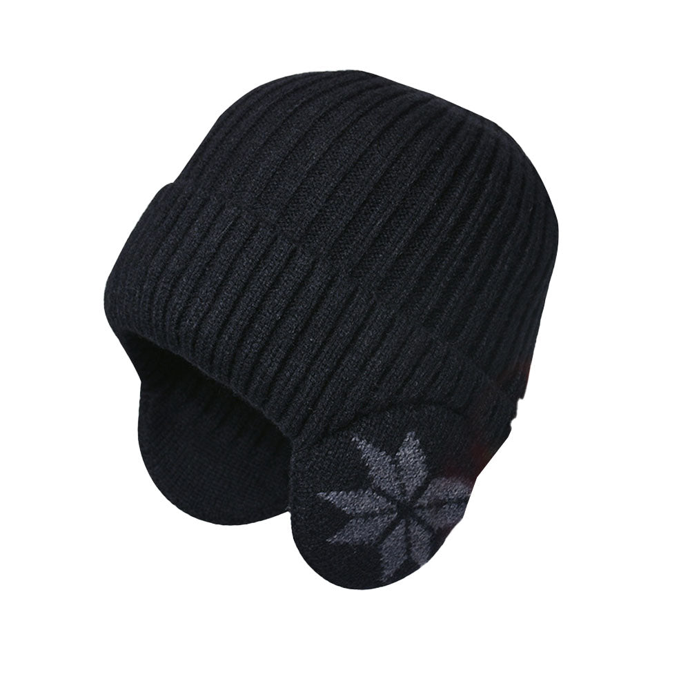 2-in-1 Warm Knitted Ear Flap Beanie Knitted Hat
