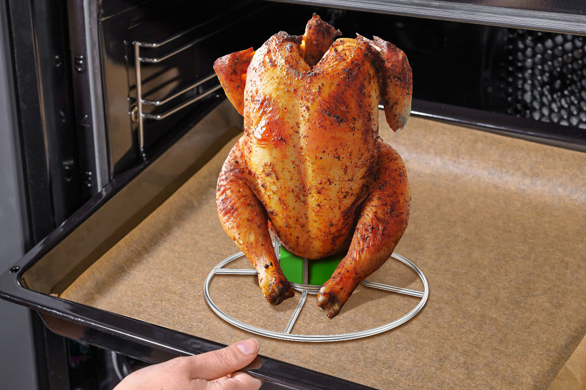 Beer Can Chicken Holder Stainless Steel Beer Chicken Stand With Handle For Grill And Smoker