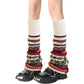 1 Pair Multicoloured Leg Warmers for Women Warm Over Knee Boot Socks for Winter