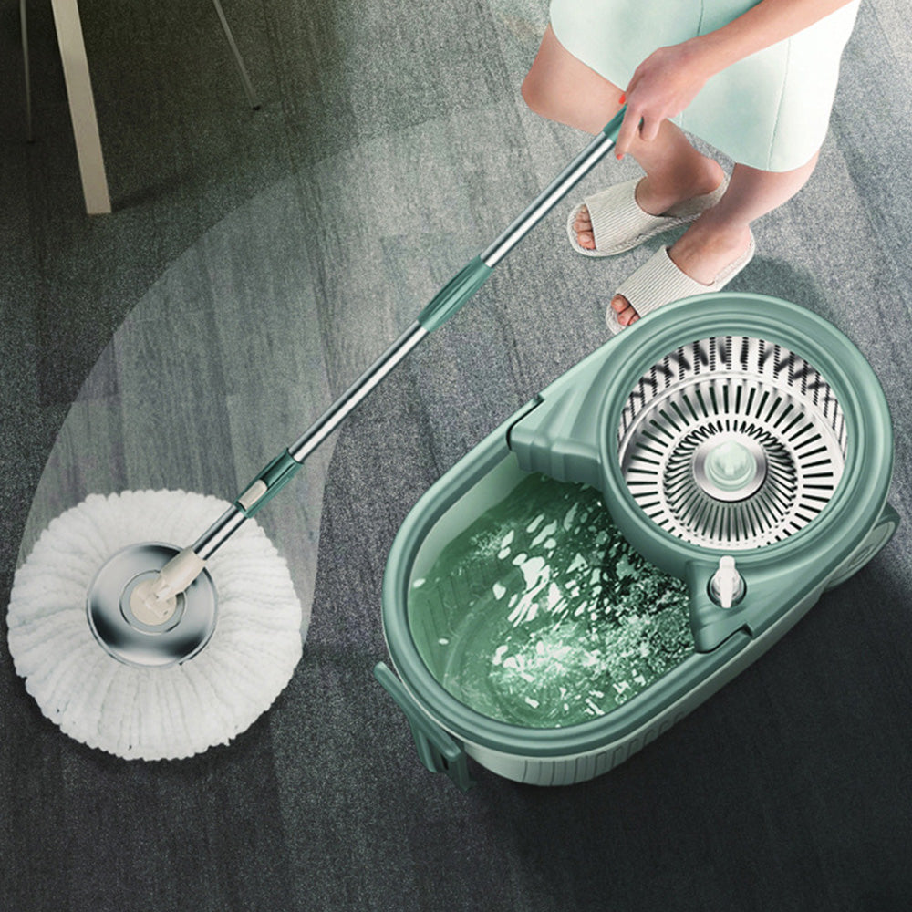 Mop and Bucket Set with Wringer 6 Replaceable Mop Heads for Floor Cleaning