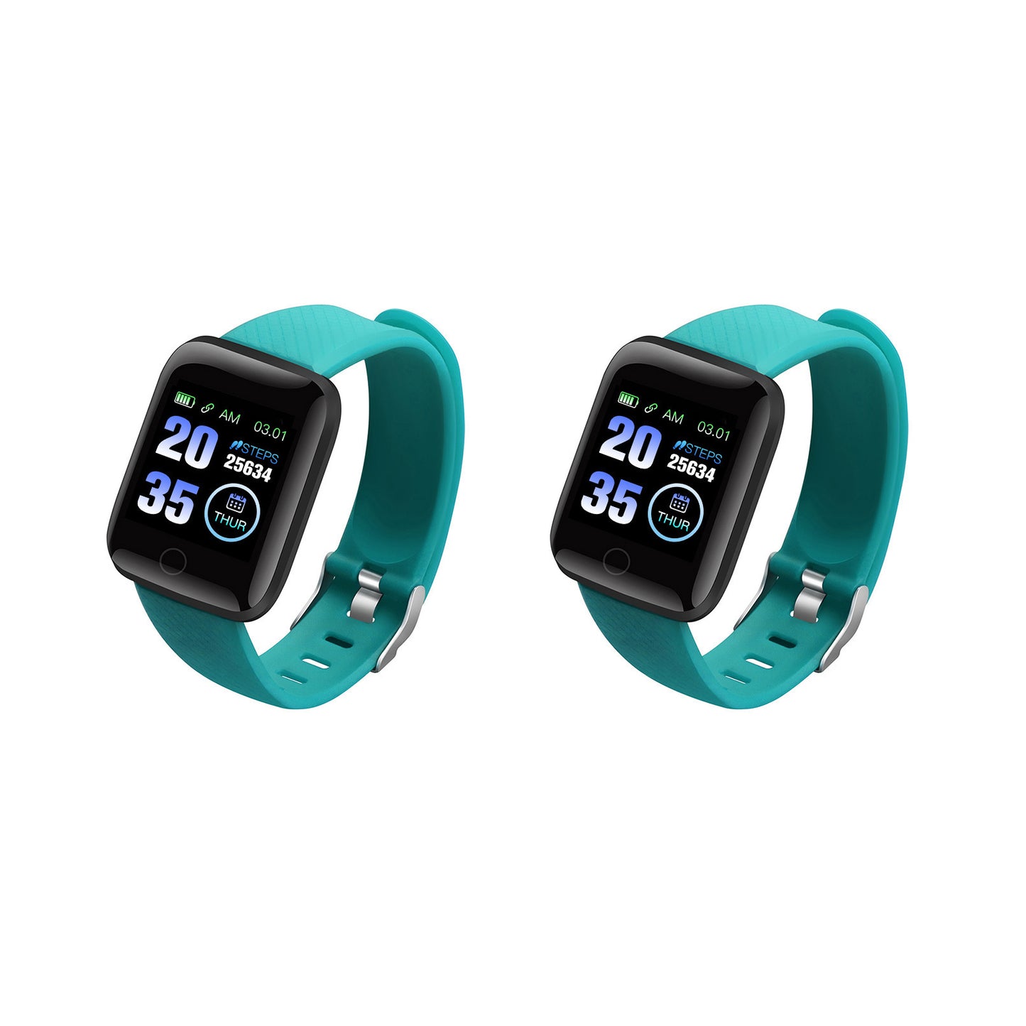 2Pcs 116plus Waterproof Smart Watch Sports Tracker with Heart Rate Monitor