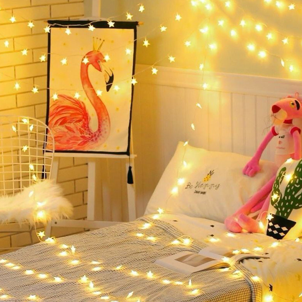 2X20 LED Star String Lights 3m Fairy Christmas Lights Battery Operated for Party