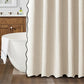 Waterproof Shower Curtain Thick Boho Wavy Edge With Rustproof Hooks