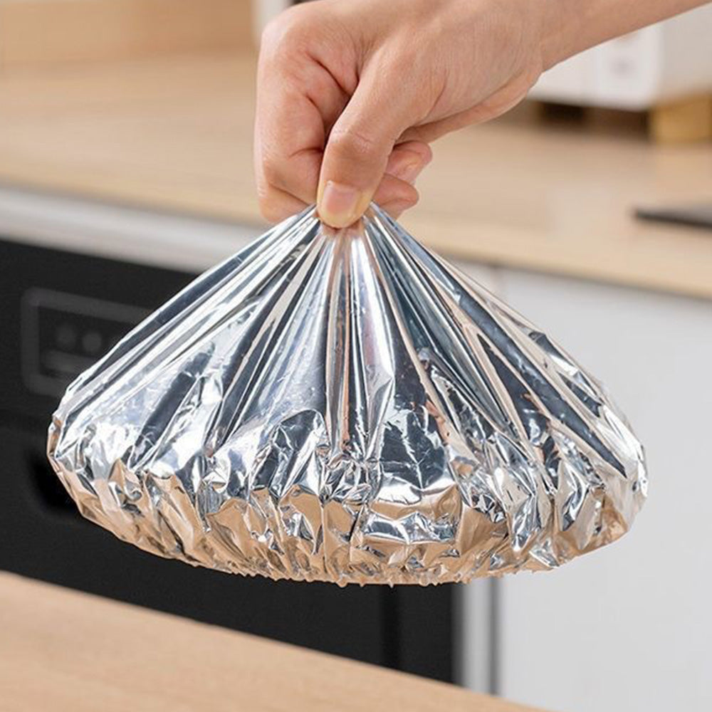 200Pcs Reusable Elastic Aluminum Foil Food Covers for Bowls and Plates