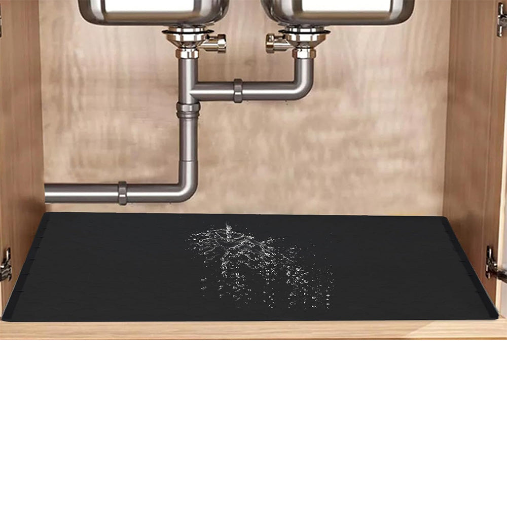 Silicone Under Sink Mat with Raised Edge for Cabinet Protection