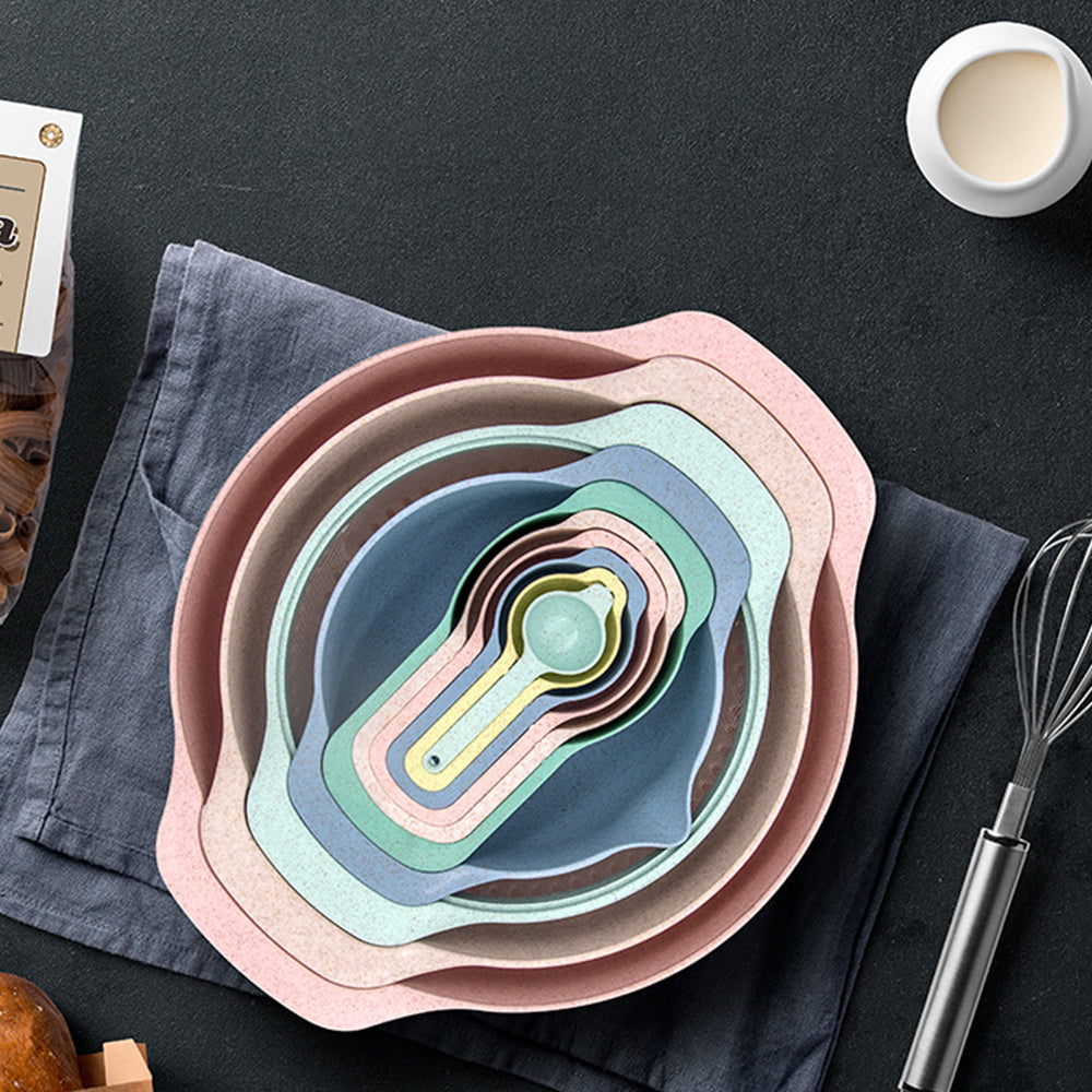 10Pcs Nested Mixing Bowls with Measuring Spoon