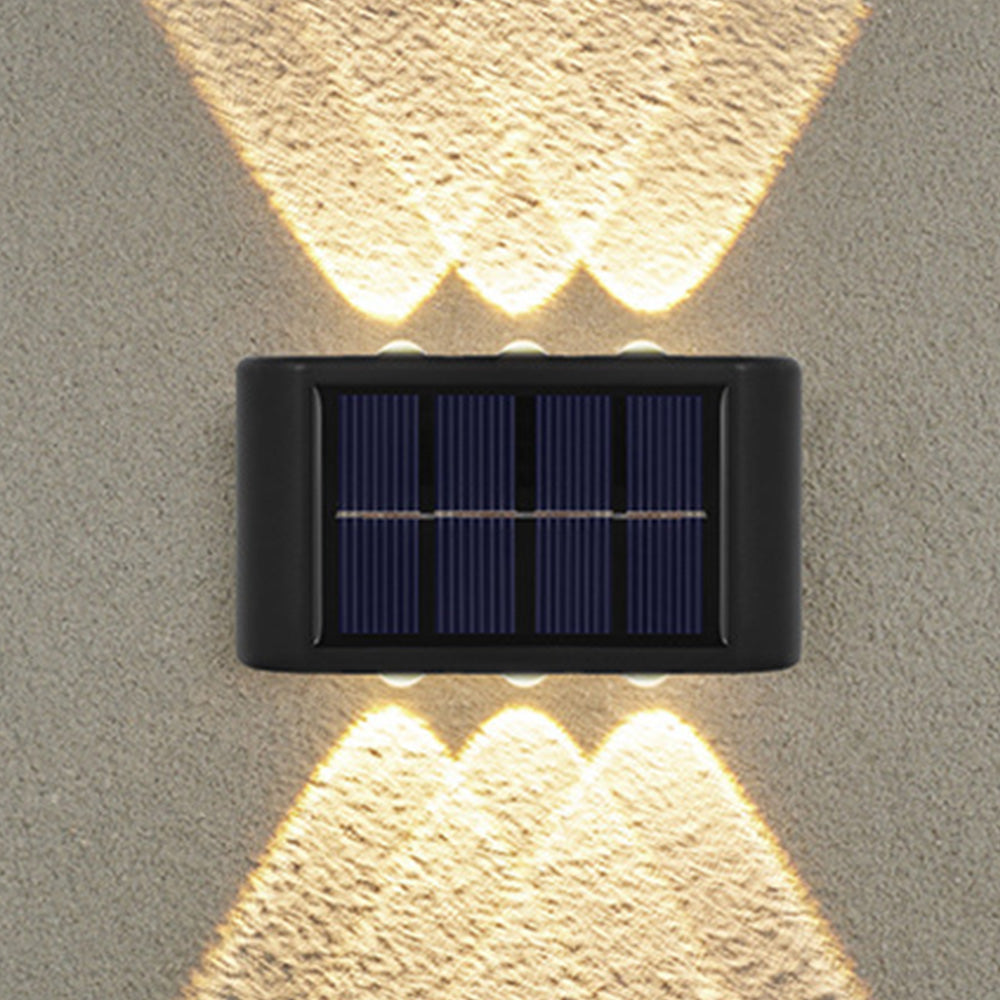 4Pcs Solar Wall Light for Outdoor Fence Waterproof Convex Lens Design