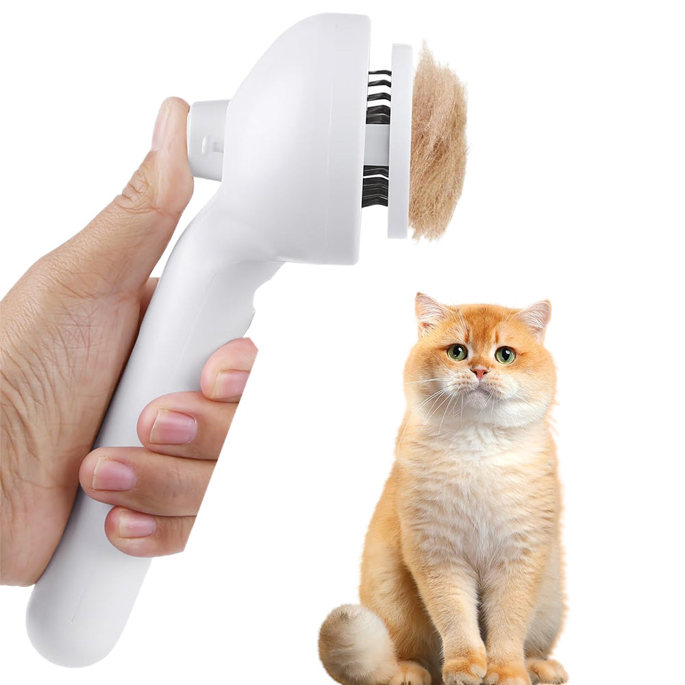 Rechargeable Pet Cat Dog Grooming Spray Brush with Self-Cleaning Function