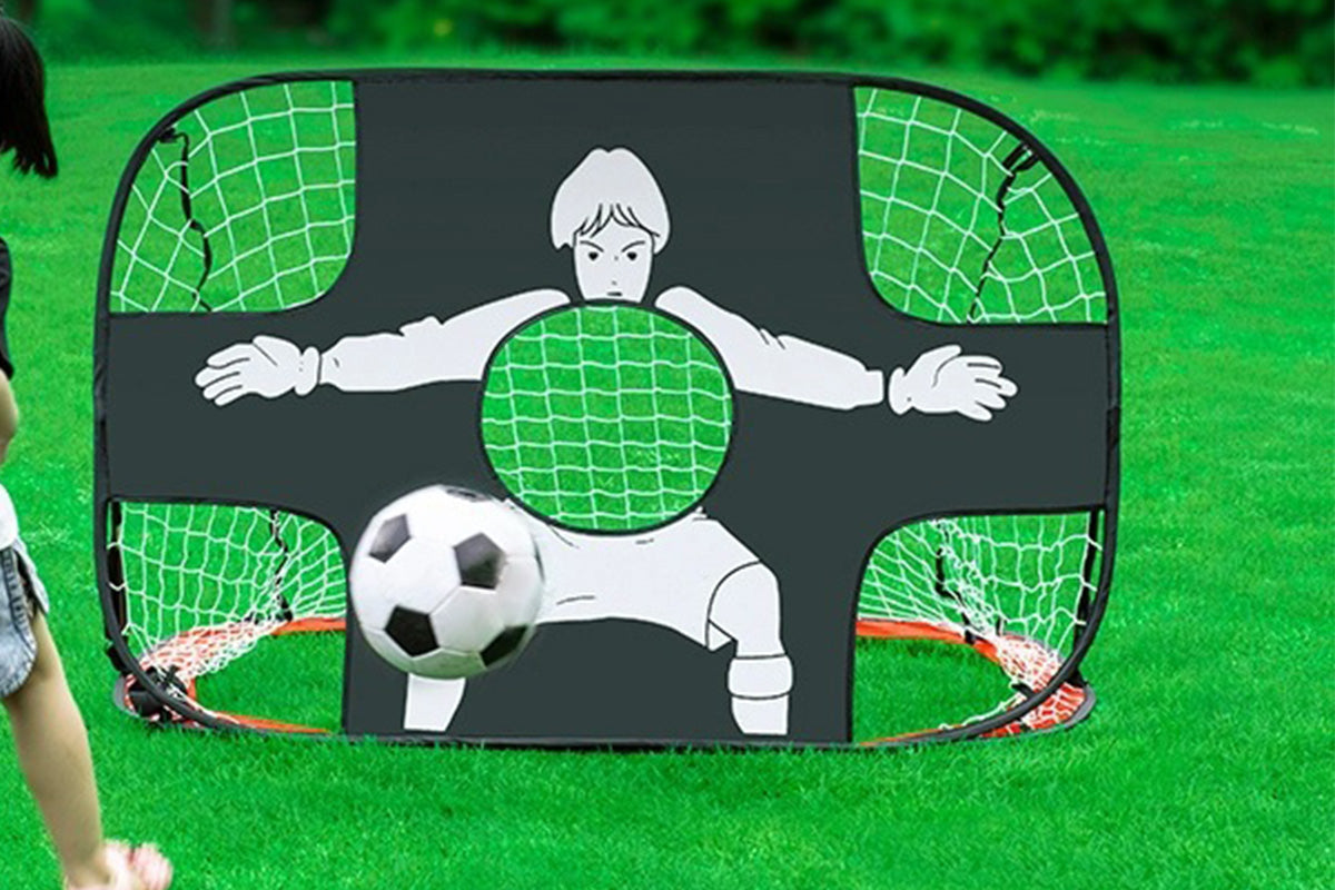 2-in-1 Portable Foldable Soccer Goal with Detachable Target