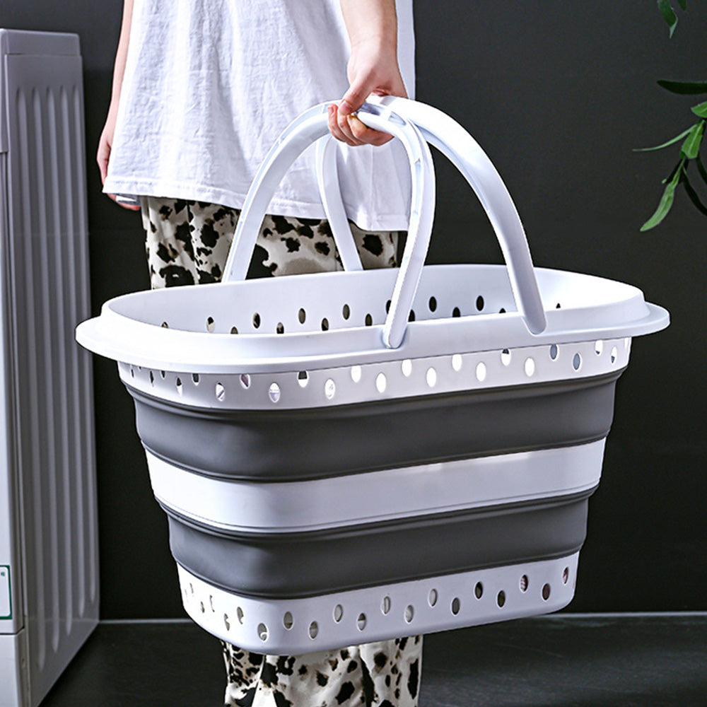 Foldable Collapsible Laundry Basket with Handle for Space Saving Storage