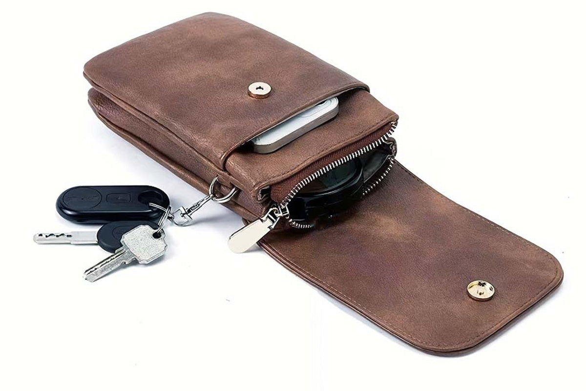PU Leather Women Crossbody Bag Adjustable Strap Small Cell Phone Purse