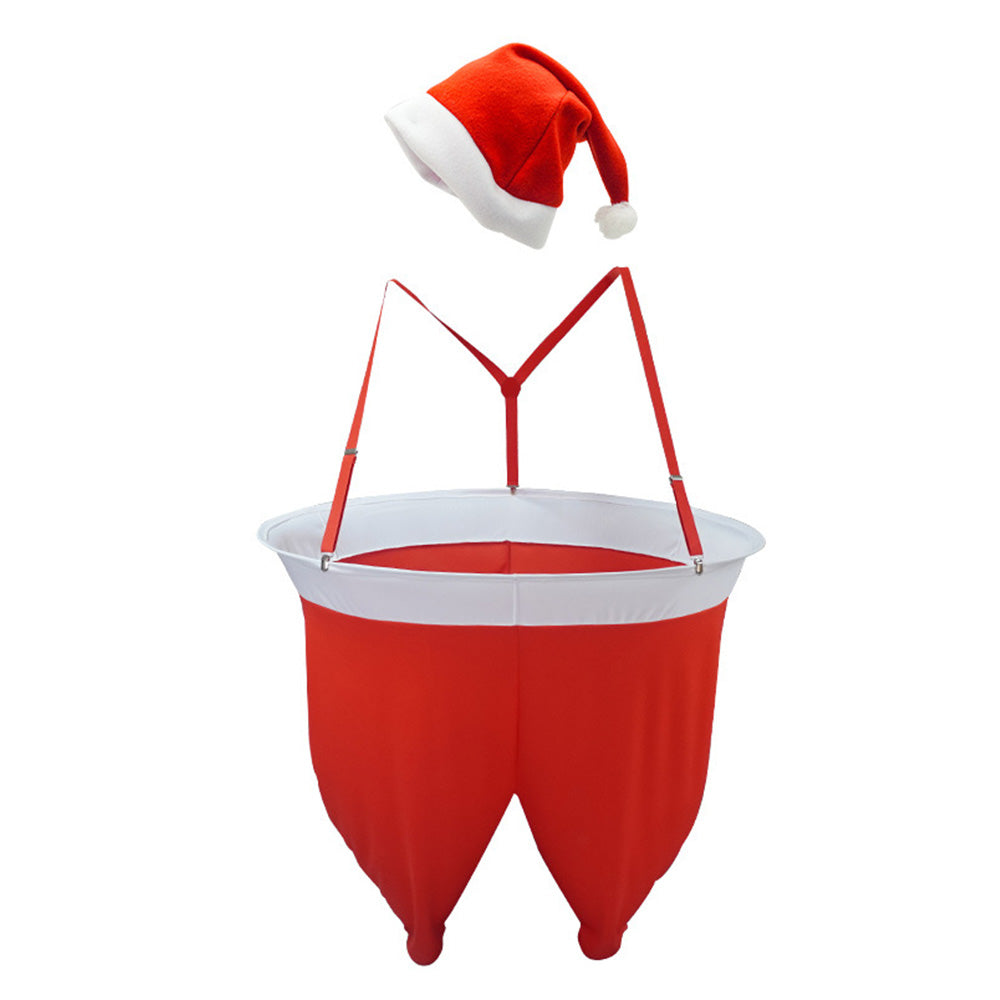 Christmas Santa Pants Toss Yard Game for Adults with 20 Plush Balls and Hat