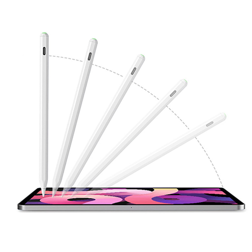 LED Power Display Stylus Pencil for iPad with Palm Rejection and Tilt Sensitivity White