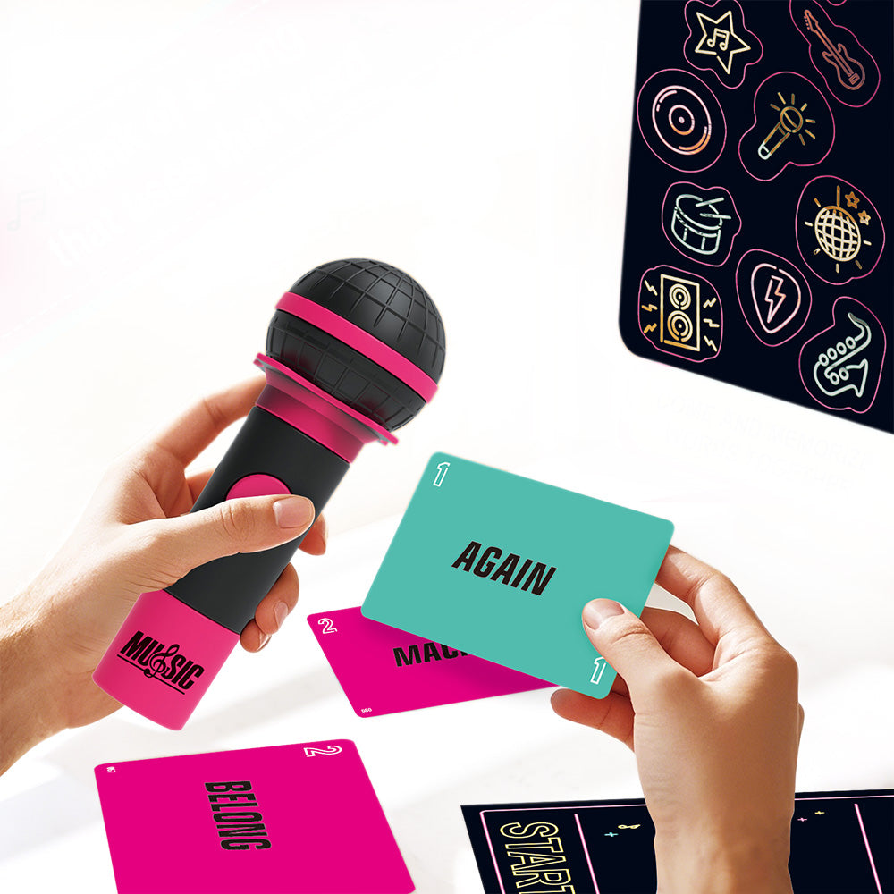 Mic Karaoke Battle Game Microphone Karaoke Party Game Card Set for Family Board Game