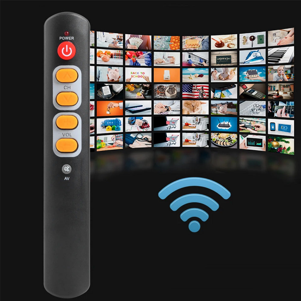 Universal Learning Remote Control for TV Soundbar Elderly Large Button 6 Key Simple