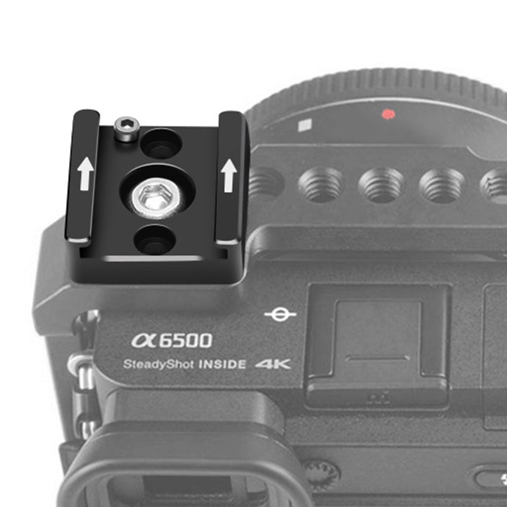 Cold Shoe Mount Adapter Cold Shoe Bracket with 1/4" Thread Hole for Camera DSLR Flash LED Light Monitor Video