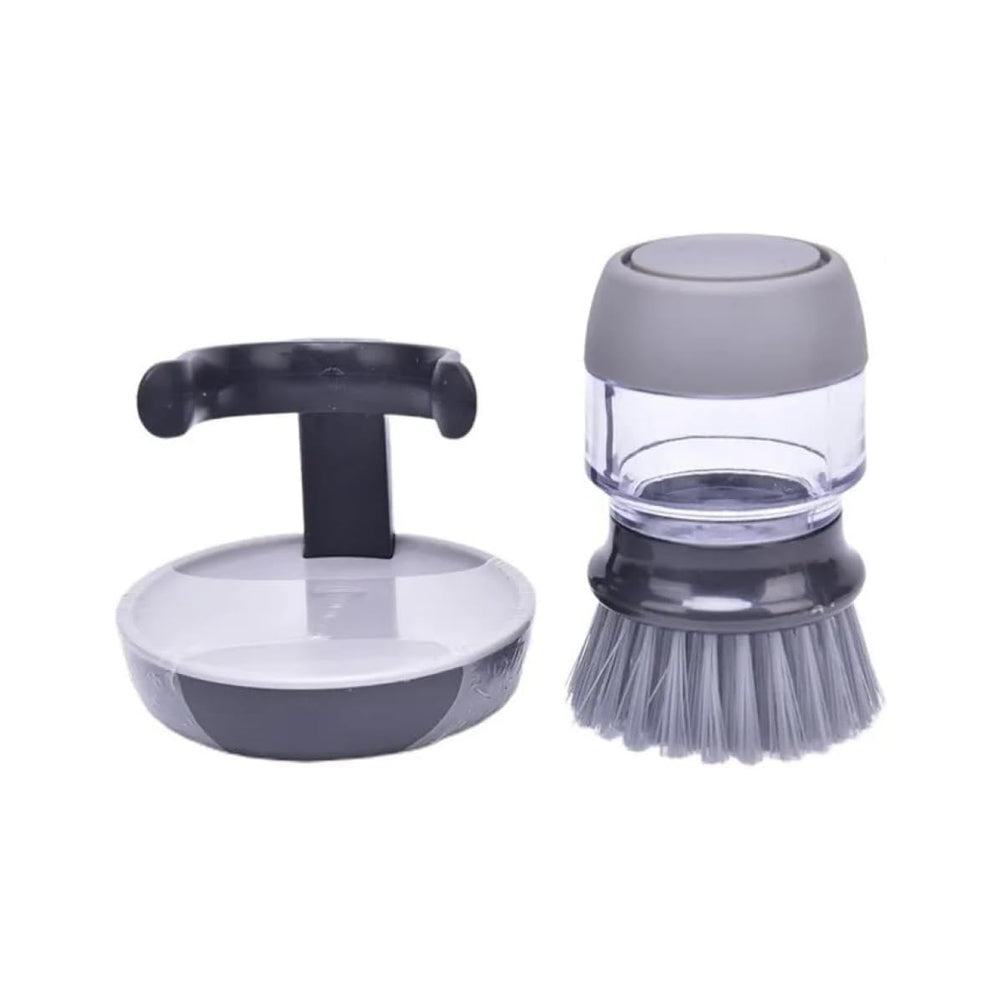 Dish Scrub Brush with Soap Dispenser Palm Scrub Washing Brush Pressing Cleaner