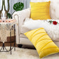 2PCS Velvet Bandage Stripe Cushion Cover Set Throw Pillow Cases for Sofa-Yellow