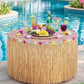 300x75cm Straw Color Tassel Table Skirt for Hawaiian Beach Parties
