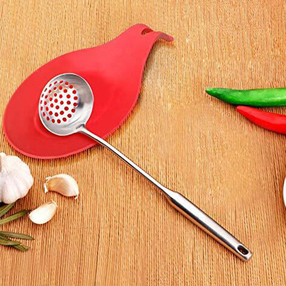 6 Pack Heat Resistant Silicone Spoon Rest Utensil Holders