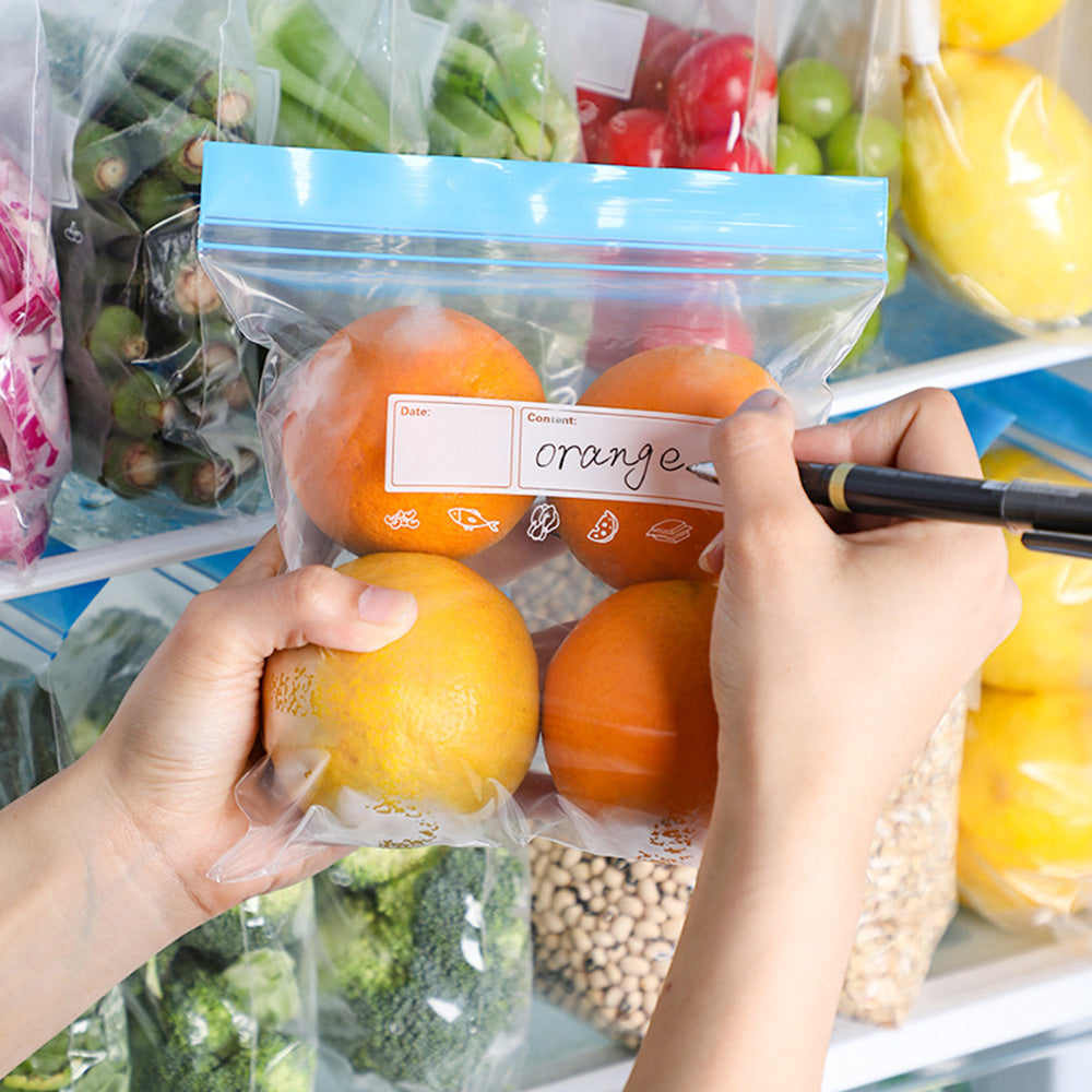 70Pcs Food Storage Bags with Double Zipper Seal Freezer Bags