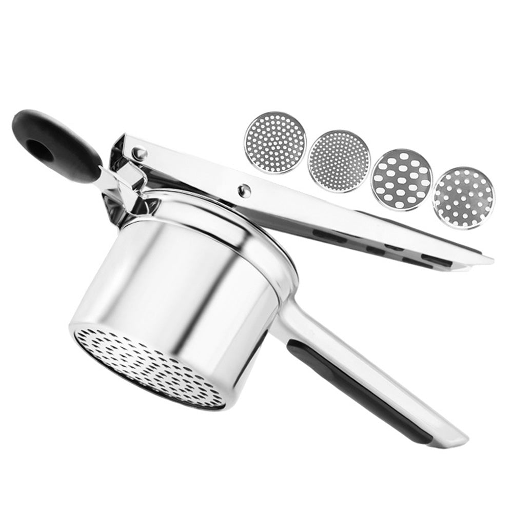 3-in-1 Stainless Steel Potato Ricer & Masher with 3 Interchangeable Discs
