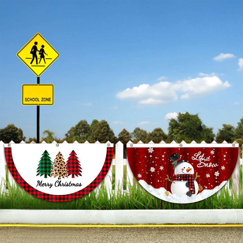 Merry Christmas Banner Flag Sign Xmas Outdoor Indoor Hanging Home Party Decor