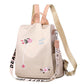 Women's Floral Embroidered Anti Theft Backpack