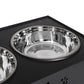 Elevated Pet Feeder Food Water with Double Bowl Adjustable Height Raised Stand